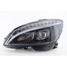 Mercedes C Class W204 07-11 Black Projector Headlamp w Bar ( Sequential Signal )